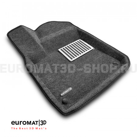 Текстильные 3D коврики Euromat3D Lux в салон для Porsche Cayenne (2018-) № EM3D-004106G Серые