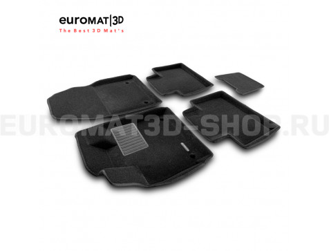 Текстильные 3D коврики Euromat3D Business в салон для Exeed TXL (2019-) № EMC3D-001423