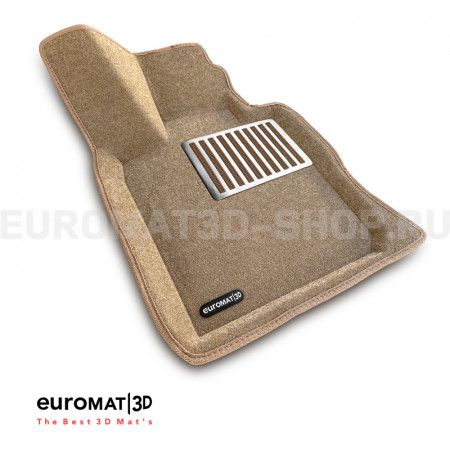 Текстильные 3D коврики Euromat3D Lux в салон для Bmw 6 GT (G32) (2017-) № EM3D-001207T Бежевые