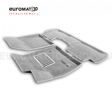Текстильные 3D коврики Euromat3D Lux в салон для Cadillac XT5 (2017-) № EM3D-001307S Светло-серые